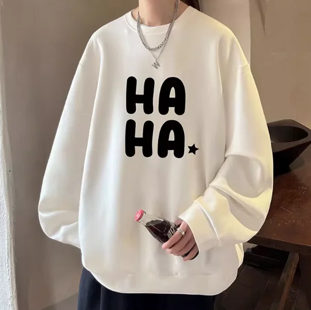 

T shirt for men autumn Bsketball Tops Men clothing Long sleeves Graphic tee Ha Ha essentials 90s vintage clothes Printed t shirt