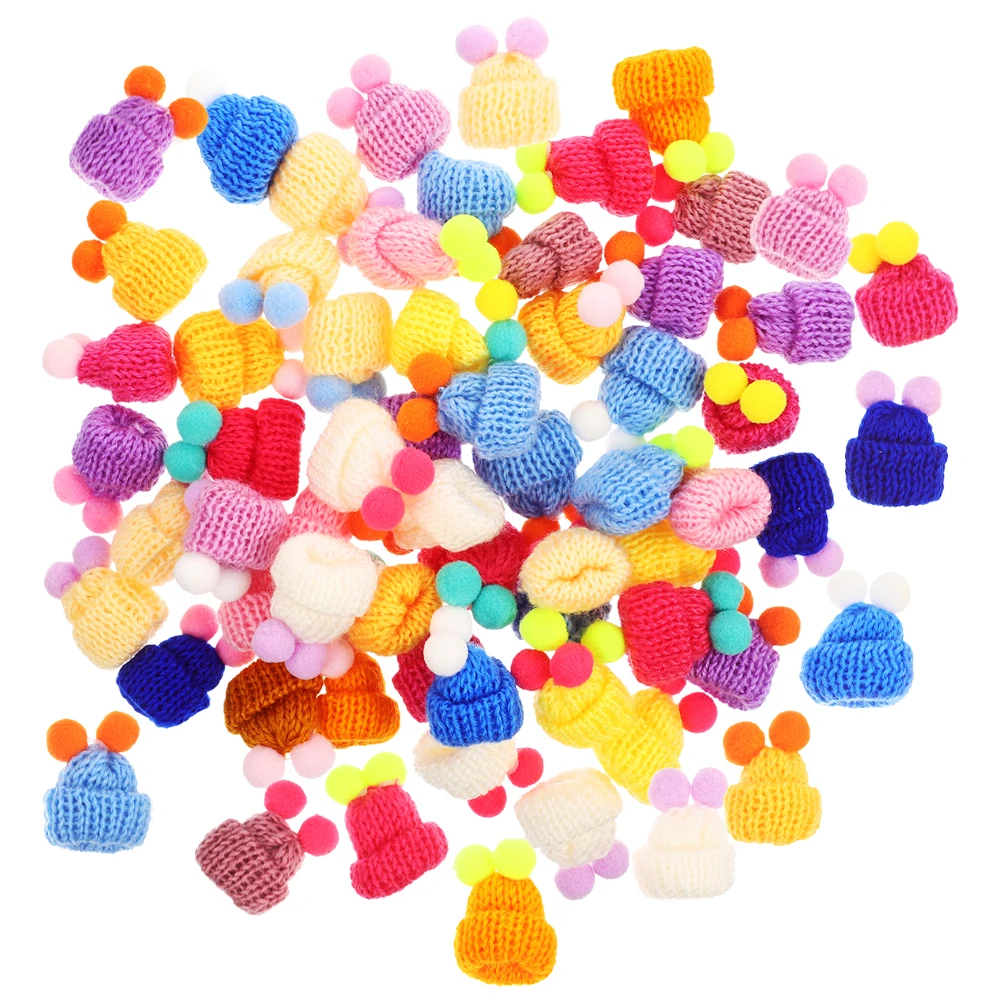 100 قطعة قبعات بوم صغيرة صغيرة الحرف الحياكة الصوفية ورأى قابلة لإعادة الاستخدام الغزل اكسسوارات ديكور ثلج DIY بها بنفسك هدايا عيد الميلاد المنزل #6