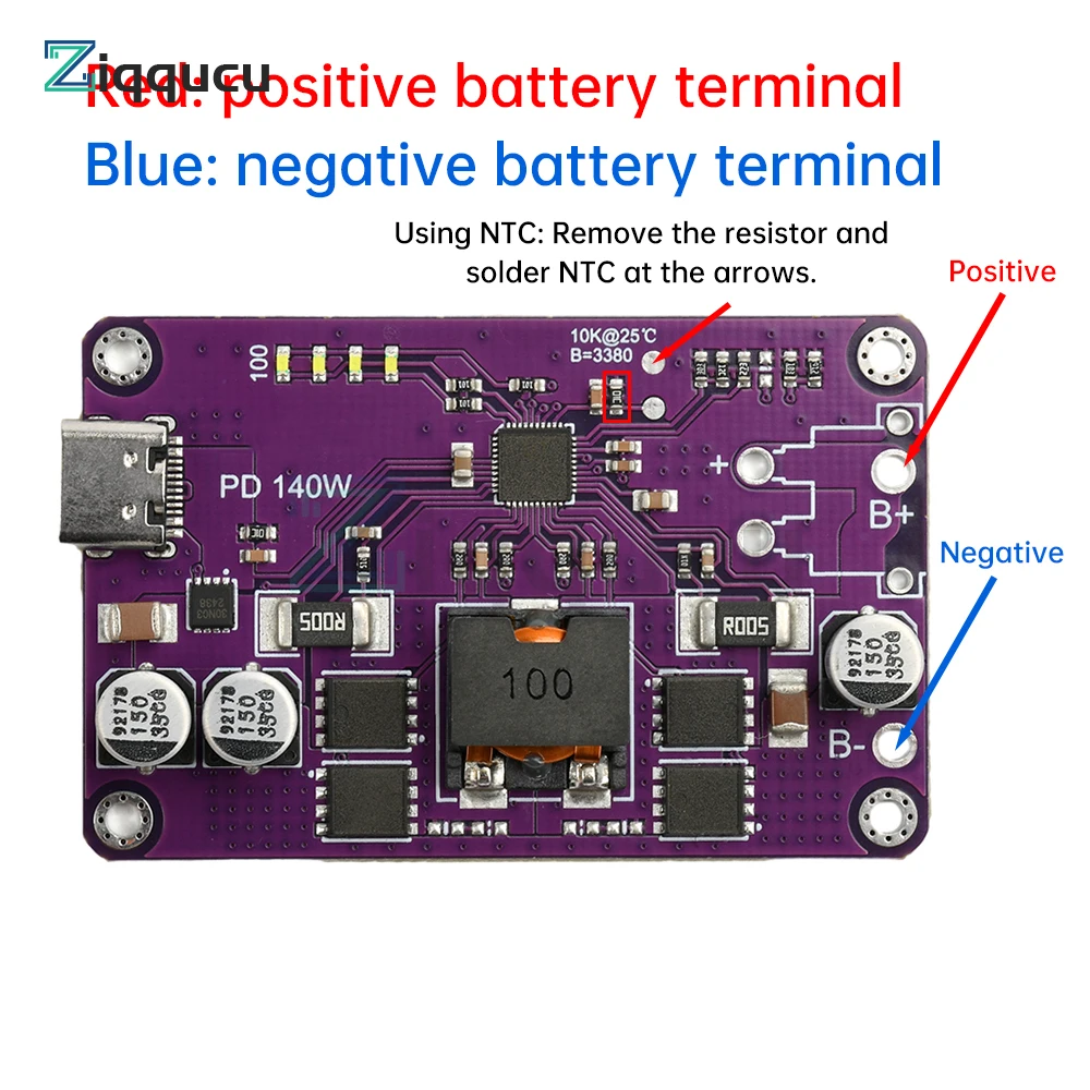 

3S 4S 5S 6S Type C PD3.1 140W High Power Fast Charger Module Lithium Battery Charging And Discharging Module