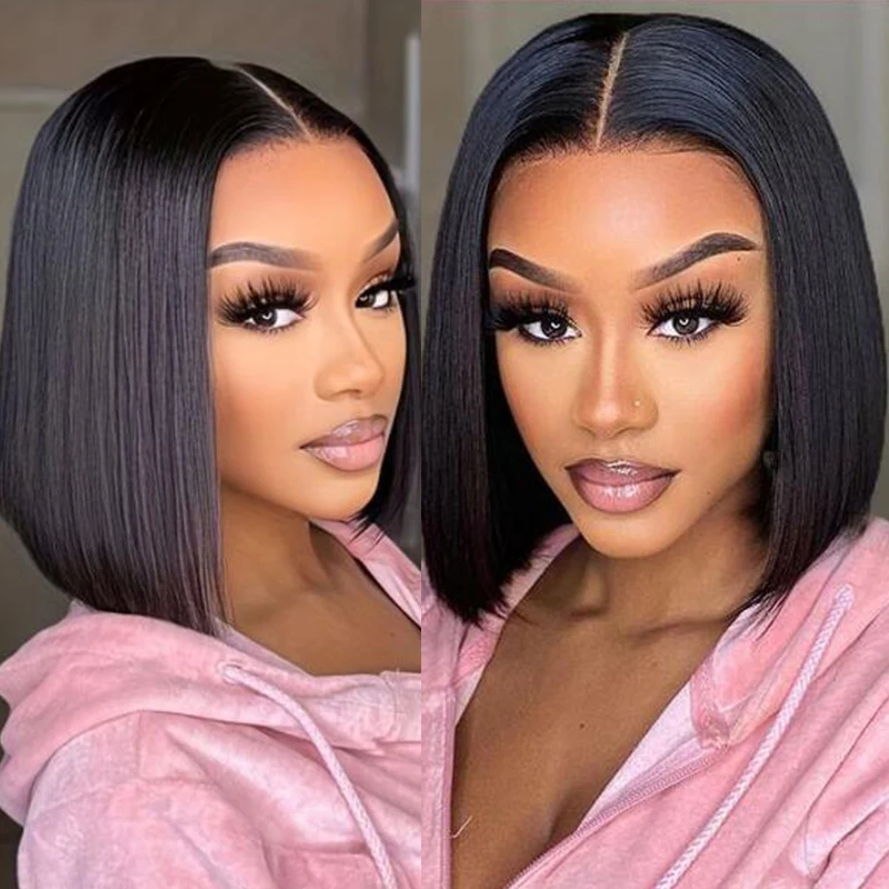 12 inch ladies fashion center parted wig - high density, voluminous and heat resistant synthetic hair, suitable for daily wear a image 2