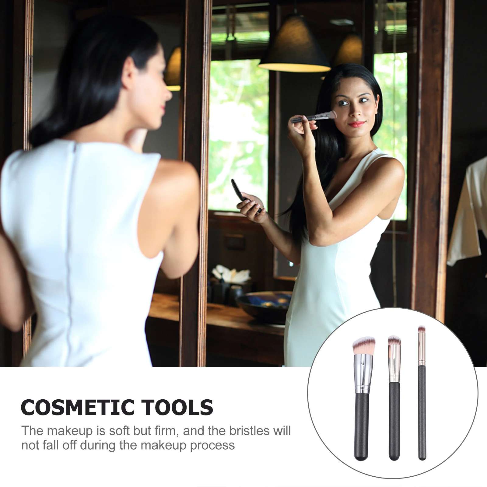 

3Pcs Professional Makeup Brush Set Foundation Concealer Tools Soft Skin Friendly Makeup Accessories for Daily Use