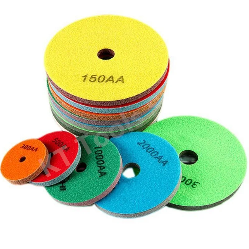 Imagem -02 - Almofadas de Polimento de Esponja de Diamante Moagem Lustro Disco de Lixa Granito Mármore Pedra Artificial Ferramentas de Limpeza Pcs Conjunto