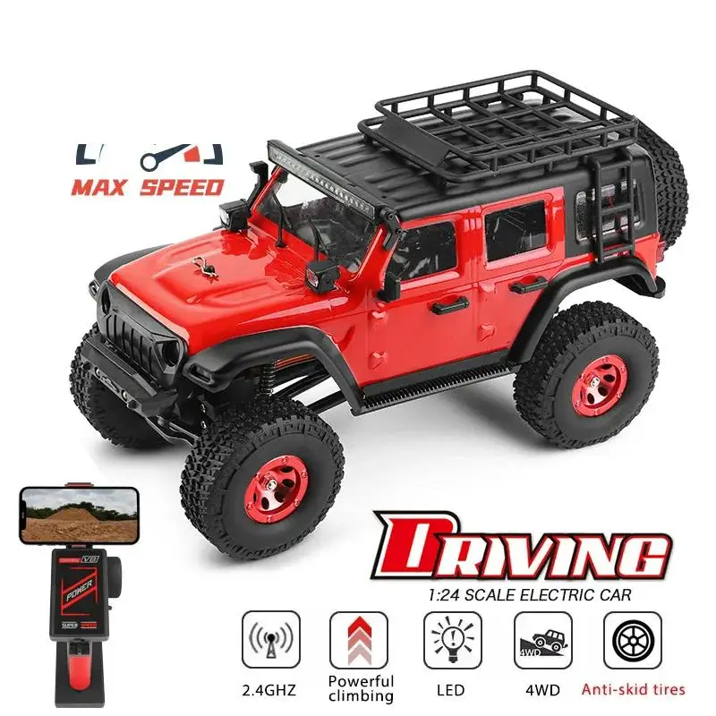 Mini RC Car 2.4G With LED Lights 4WD Off-Road Electric Crawler Vehicle Remote Control Truck Toy for Children