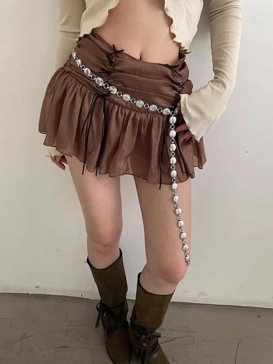 Waist Chain Accessory Dress Decorated With A High-End Retro Simple Ethnic Style Thin Leather Belt For Women Versatile New Style