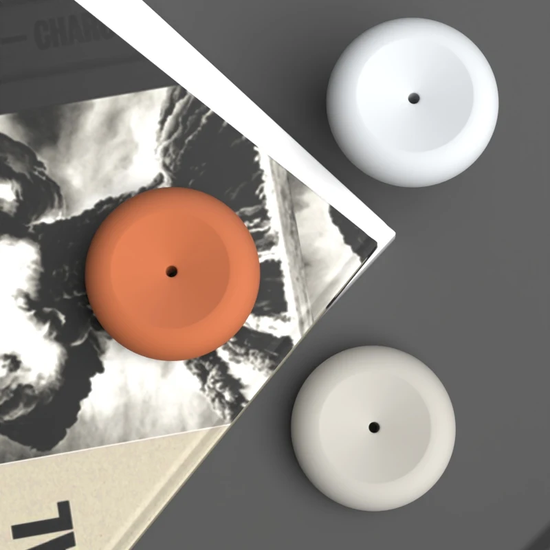 Concrete Insert Silicone Mold Simple Round Incense Stick Holder Cement Silicone Molds