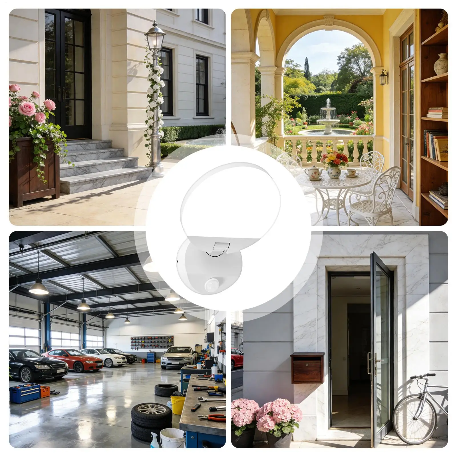 

Наружный настенный светильник 18 Вт с регулируемым углом наклона, современный, с датчиком движения, для патио, гаража, входной двери, подъездной дорожки, сада