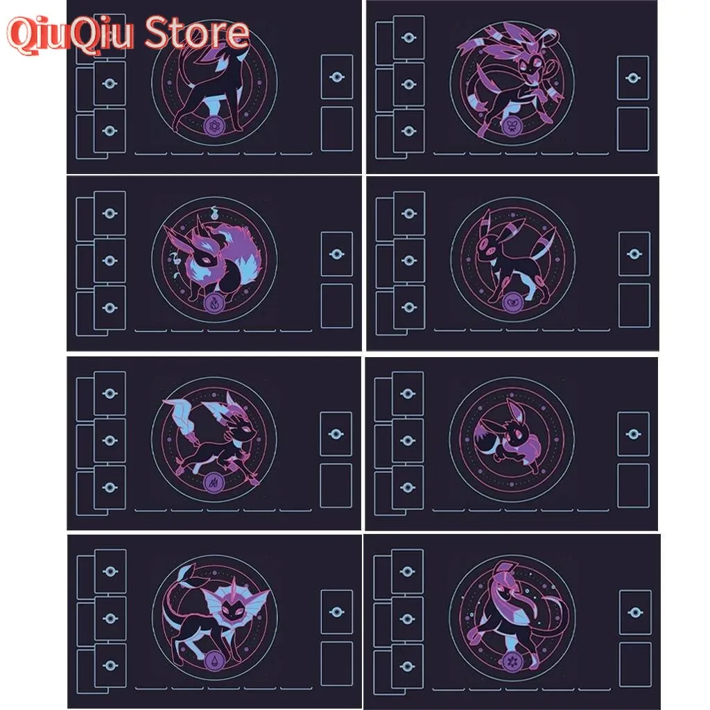 

9 Models 600*350*2mm Diy Pokemon Play Mat - Umbreon Sylveon Espeon Battle Card Mat Self Made Non-slip Rubber PTCG Battle Mat