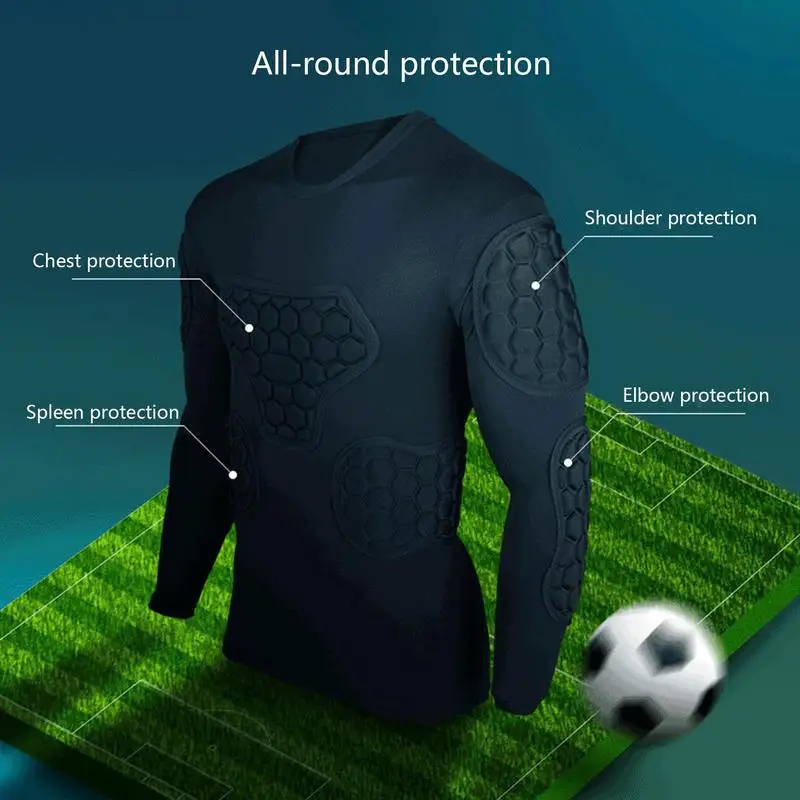 Professional Rugby Football Soccer Goalkeeper Jerseys Uniform Thicken EVA Sponge Elbow Knee Padded Shirts Pants Protector