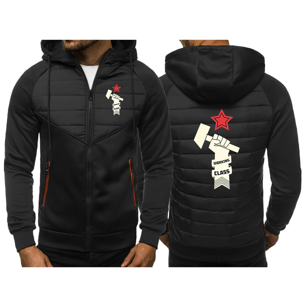 Jaquetas Masculinas de Inverno Casuais da União Soviética CCCP, Casacos Masculinos com Gola Alta e Capuz