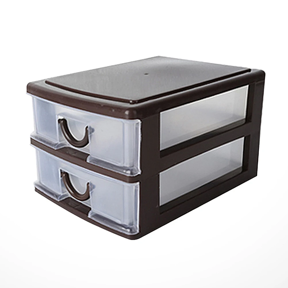 

Multifunctional 2 Layer Plastic Storage Box with Handle Lightweight Portable Desktop Organizer for Home Office Bathroom Counter