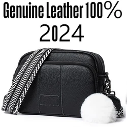 Luxury Genuine Leather Women's Shoulder Bag Famous Designer Girl Crossbody Bags Fashion Brand Female Handbag 2024 New Sac A Main