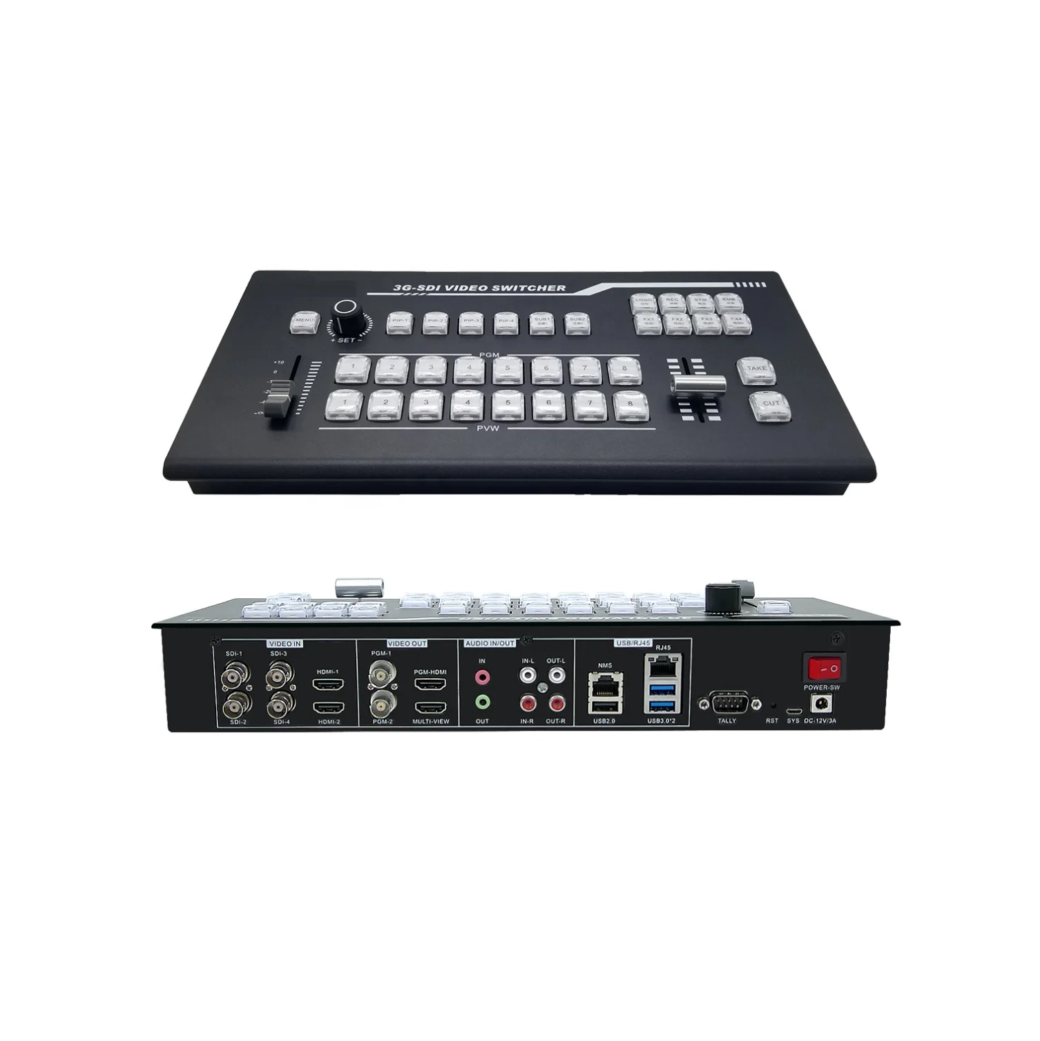 8 channel Multi-Cameras SDI-H DMI Mixer Switcher with USB Video Capture Live Stream to OBS Zoom compete roland video switcher