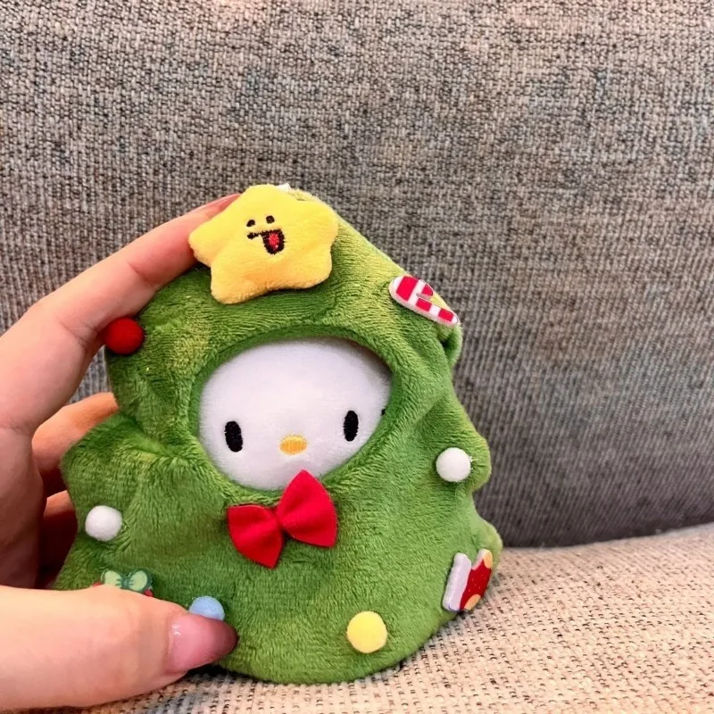 Gorro de árbol de Navidad, colgante de mochila de felpa de Hello Kitty, ropa bonita para muñecas, juguetes de regalo para festivales de Navidad para niñas y niños