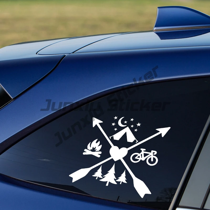 

Love Camping Biking Hiking Outdoors Mountains Tent White Vinyl Car Decal Sticker Cars Trucks Walls Laptop