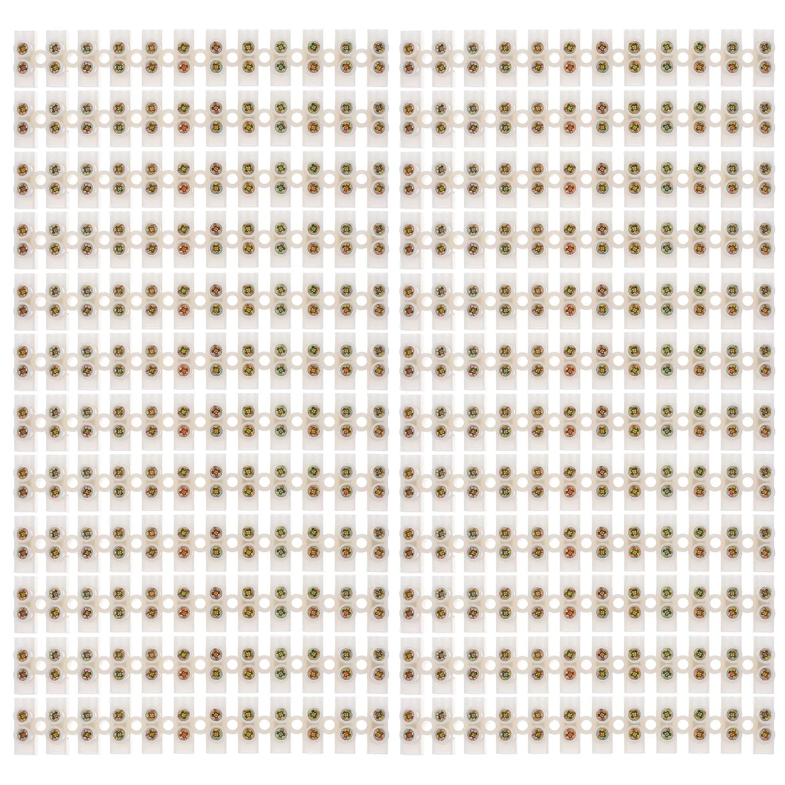 

20pcs Electric Barrier Block 12 Position Terminal Connector White Screw Strip Dual Row Household Electrical Equipment