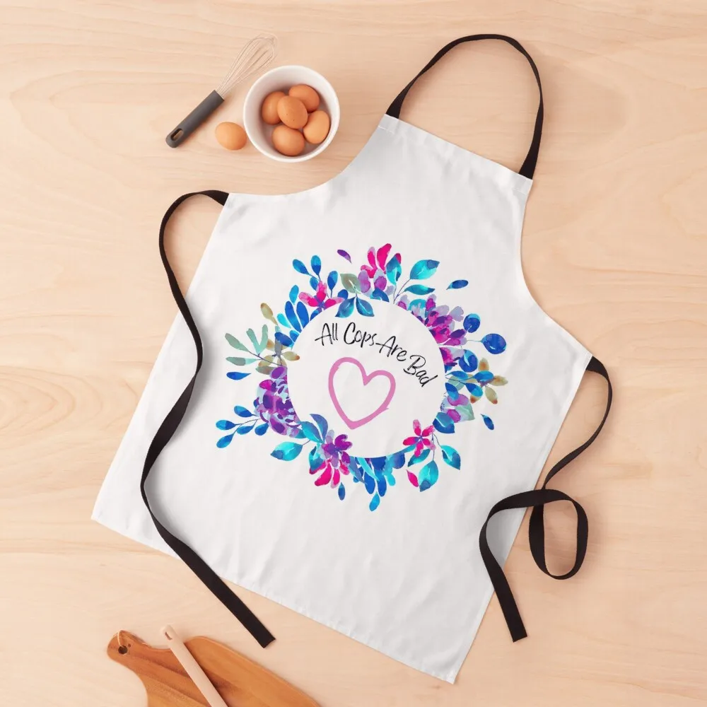 

ACAB All Cops Are Bad with Flowers Apron professional kitchen Barista Home Supplies Apron