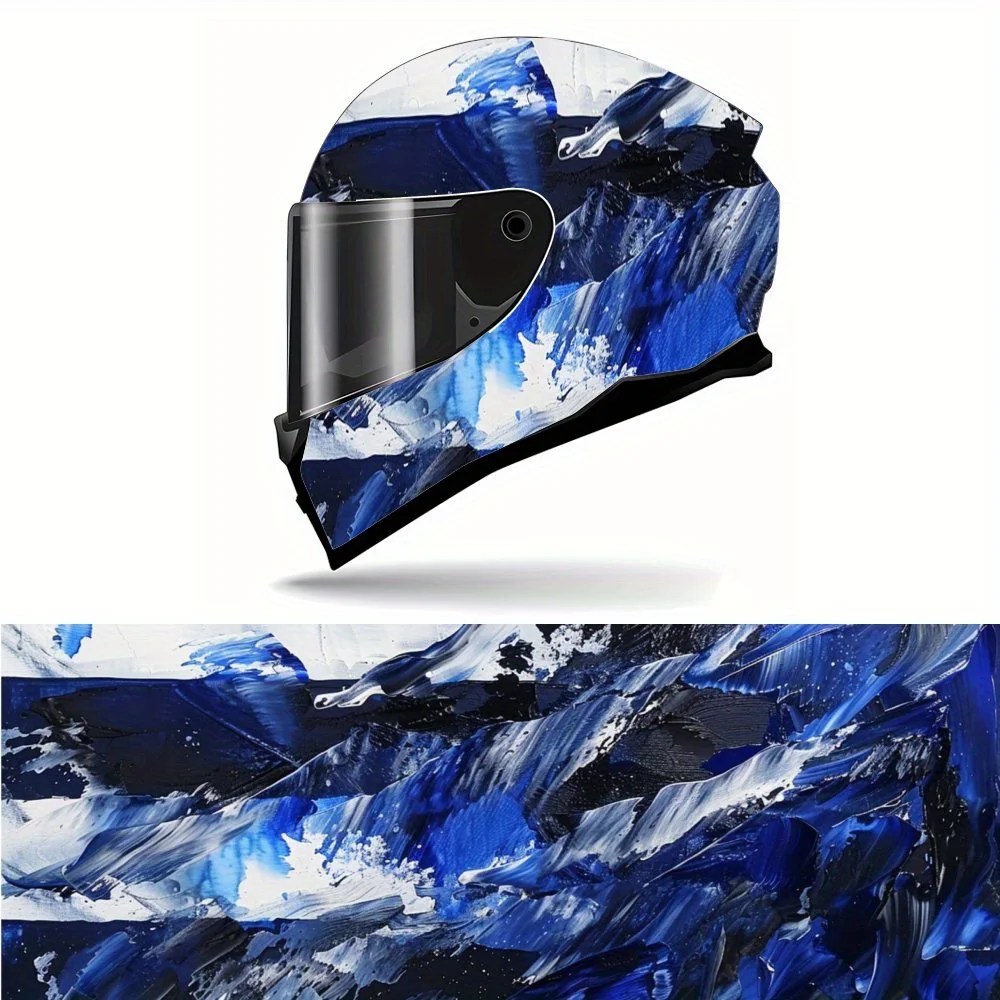 

Dynamic Blue - White Paint Splatters Helmet Vinyl Wraps, Waterproof Self-adhesive Helmet Vinyl Wraps, Surface Protection, Person