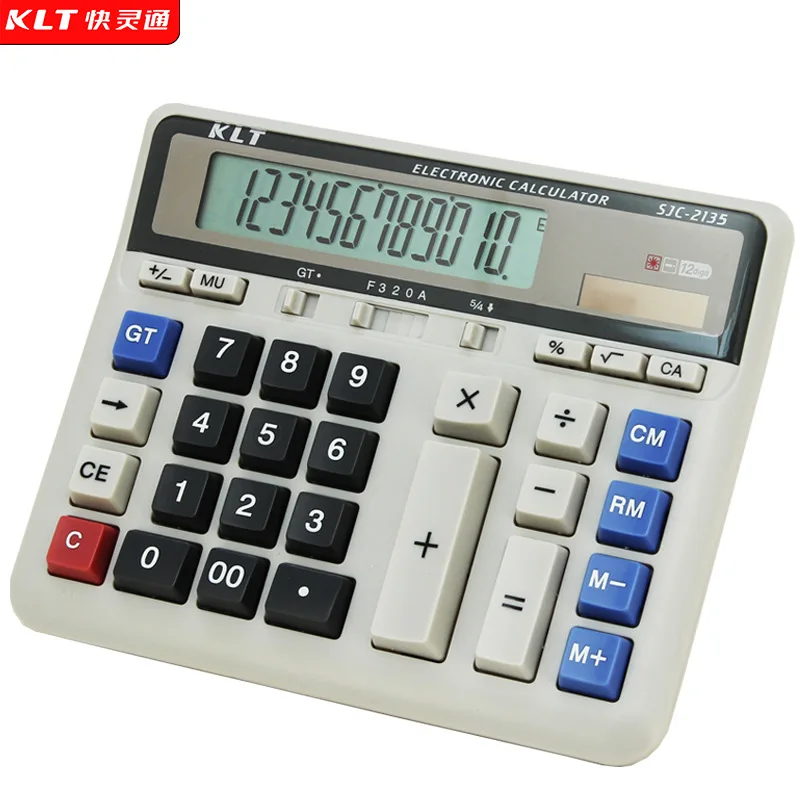 Solar Calculator 12-bit Mini Portable Desktop Large Button Widescreen Scientific Calculator