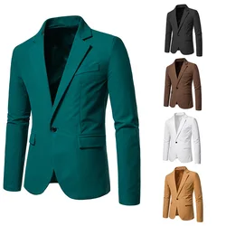 VCollar Suede Single Button Suit Jacket For Man Wedding Men Suit Prom Party Stage Nightclub