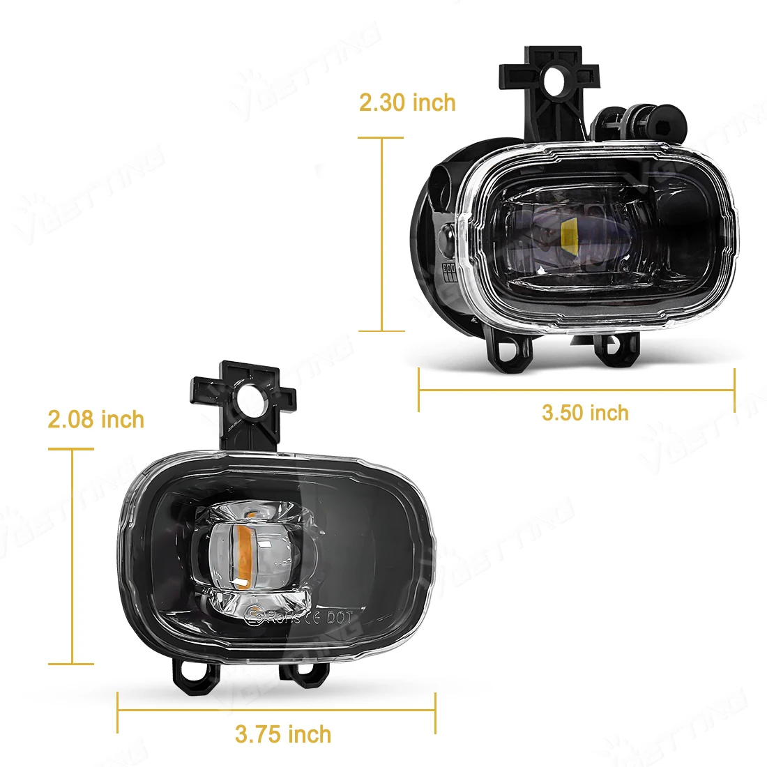 For Nissan Navara NP300 Rogue X-Trail Kicks Juke F16 MK2 D23 2020-2022 LED Fog Light Yellow/White Lens Waterproof Front Fog Lamp - view 4