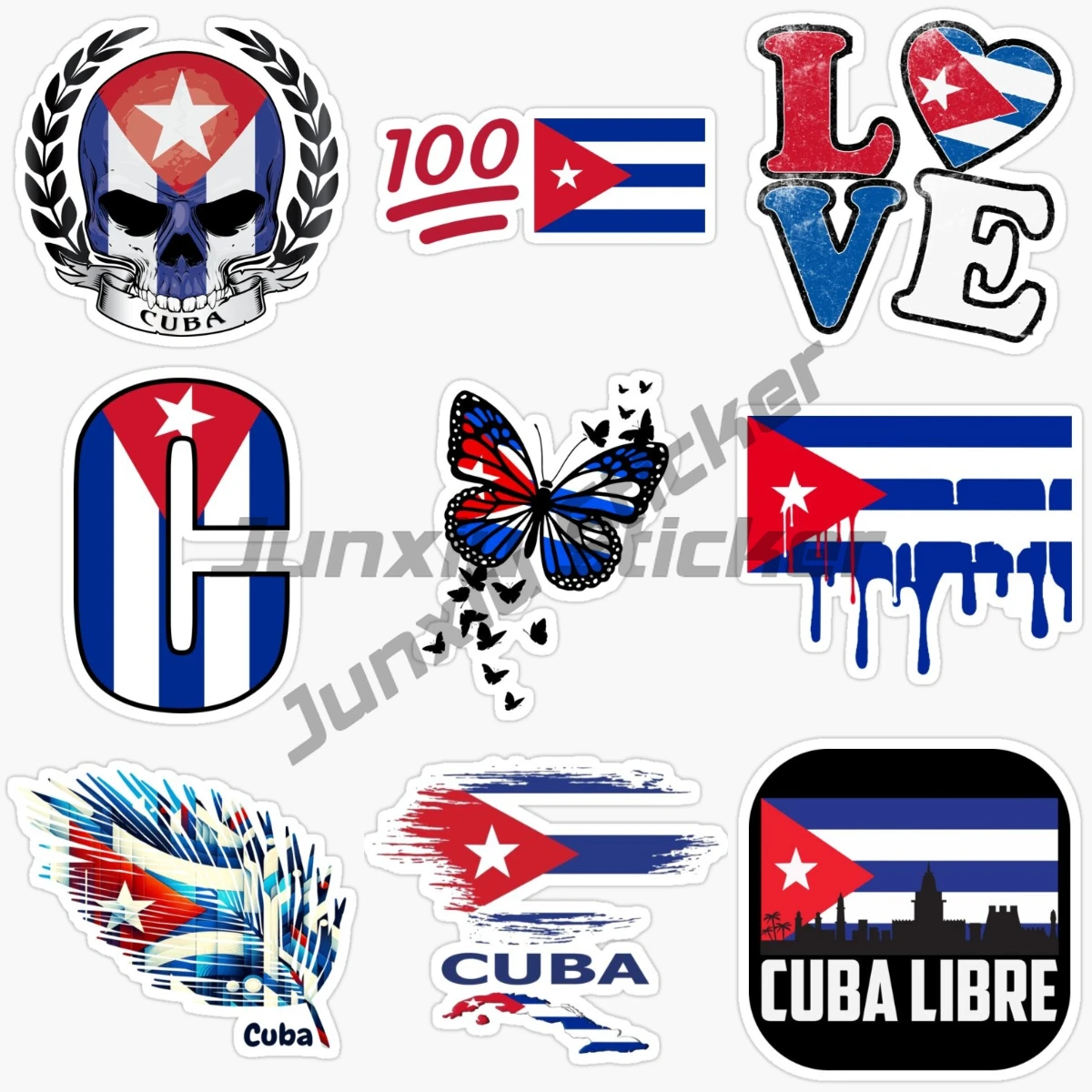 Cuba Flag Map Auto Assesories Supplies Automotive Accessories Home Tool Kit Car Trunk Vinyl Self-adhesive Stickers