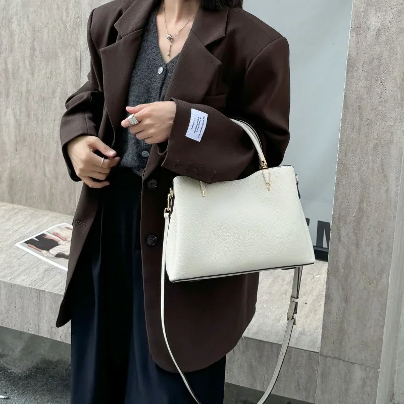 حقيبة يد نسائية من الجلد الطبيعي ذات سعة كبيرة وكتف واحد وحقيبة كروس، حقيبة عصرية وأنيقة وعملية ذات جودة عملية
