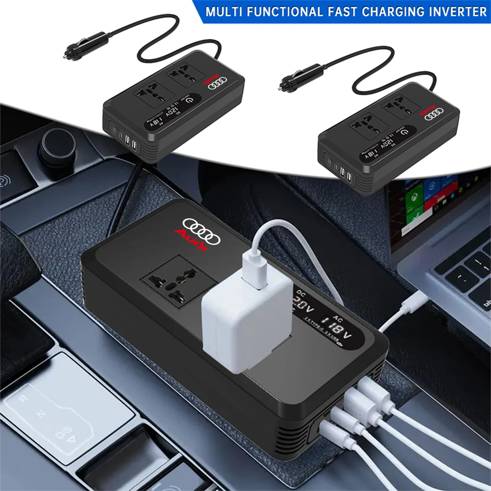 

Автомобильный инвертор, прикуриватель, 2 порта USB 2, конвертер типа C, розетка для быстрой зарядки, адаптер питания для Audi Sline, аксессуары