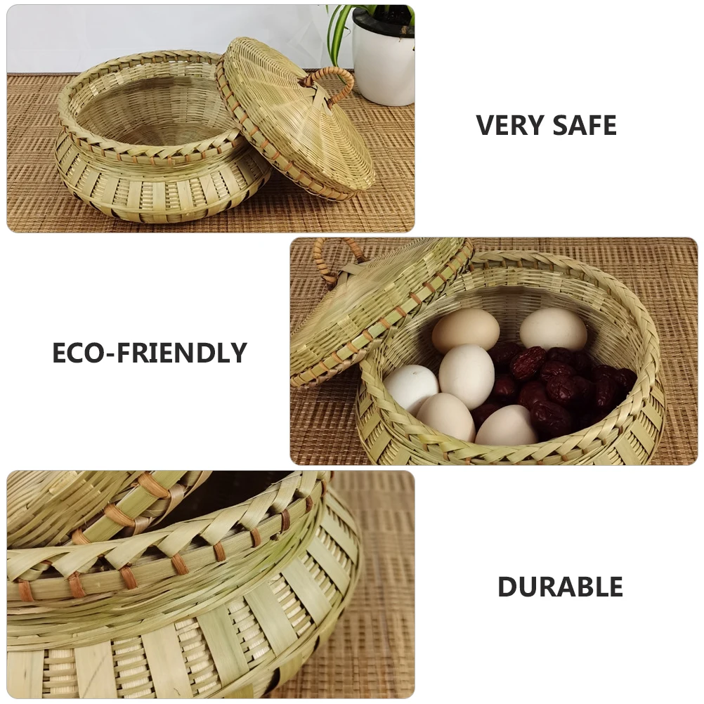 

Bamboo Storage Basket H woven Snack Holder Mini Tea Container Decorative Food Boxes Safe Home Hotel Party
