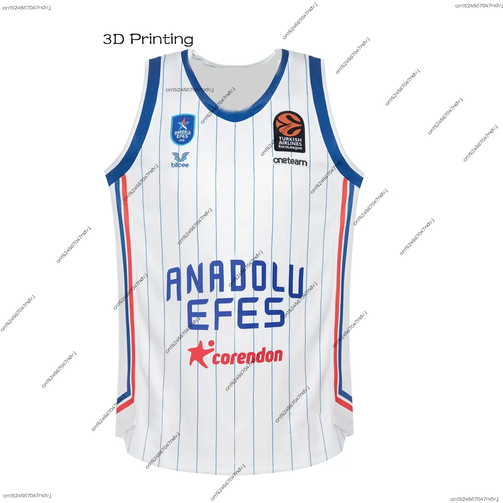 Anadolu Efes 24/25 Basketball Jersey Vest 2024 Türkiye Basketball  Fans Special Basketball Kit Boy/Men Basketball Training Wear