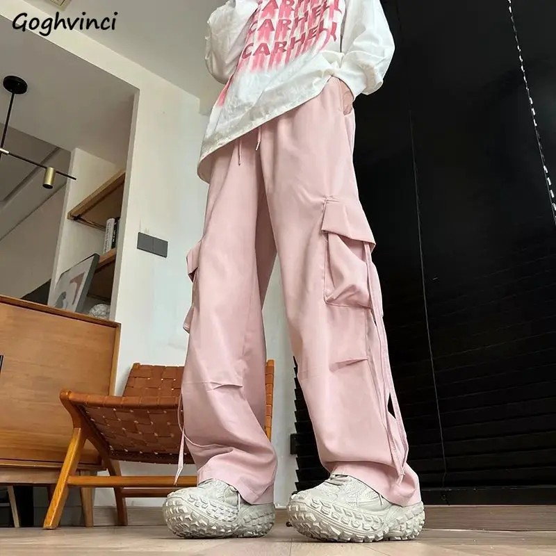 Cargo Pants Women High Waist Fashion American Style Personality Multi-pockets Fashion Drawstring Cool Teenagers Daily Streetwear