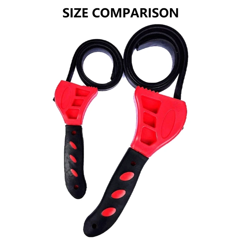 Pack of 2 Adjustabl Strap Wrench Set Multiple Use Strap Wrench Set Plumbing Wrench Set for Plumbing & Automotive Use