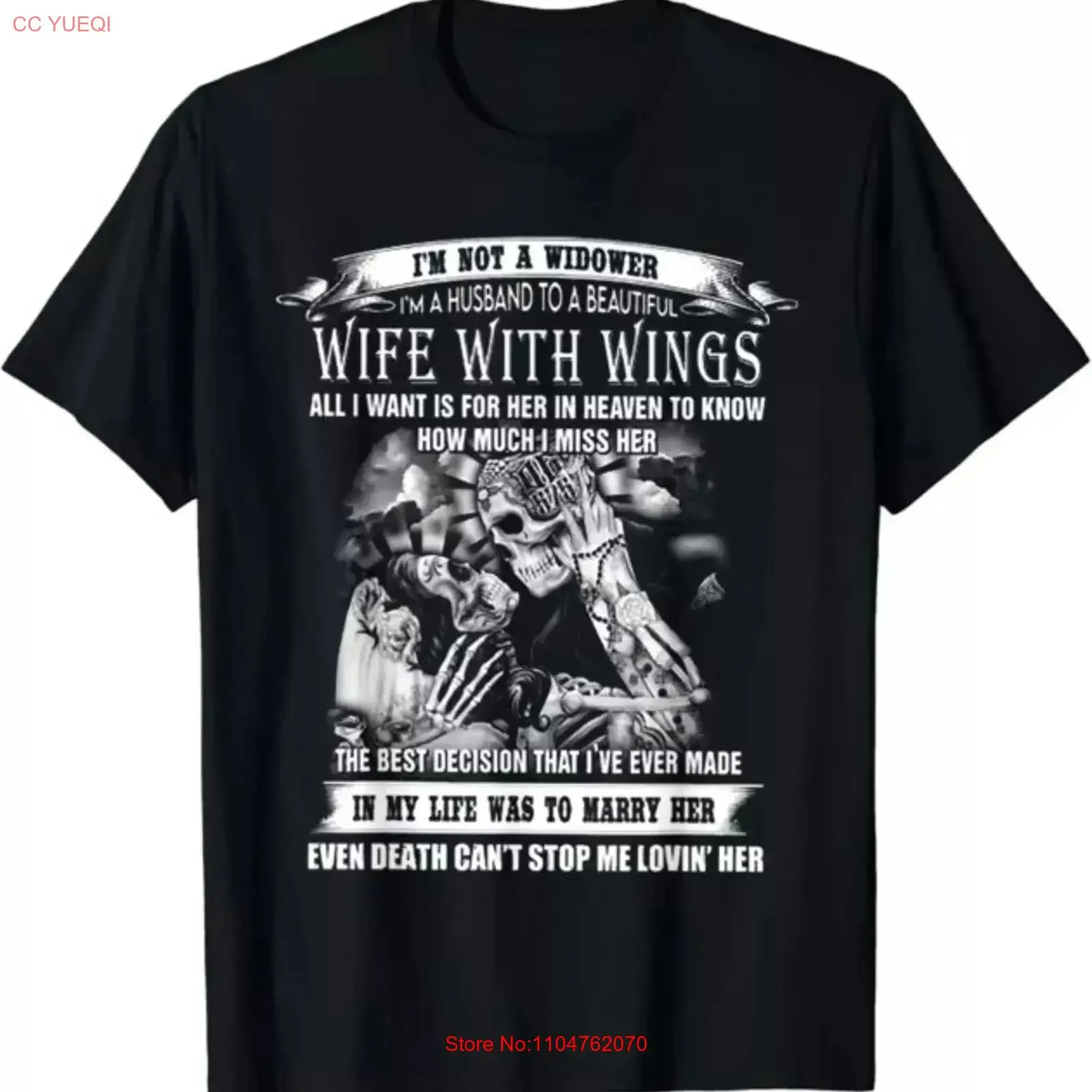 I'm Not A Widower Husband To Beautiful Wife With W T Shirt S 3XL vintage Washed graphic designer clothes Casual Stretched