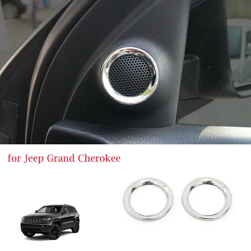 Chrome Front Door Loudspeaker Bright Rings for Jeep Grand Cherokee WK2 ... Pair Speaker Circle Trim Car Accessories