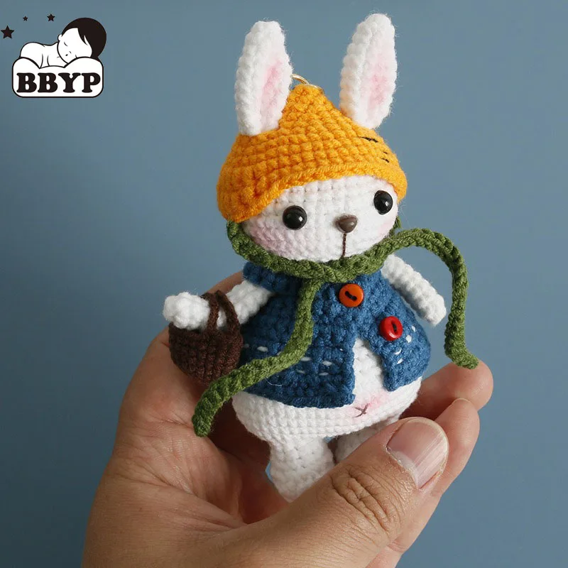 Gebreide gehaakte schattige konijntjesketting gevulde sleutelhangers speelgoed mooie gebreide boom kinderen konijn sleutelhanger rugzak kerstcadeau