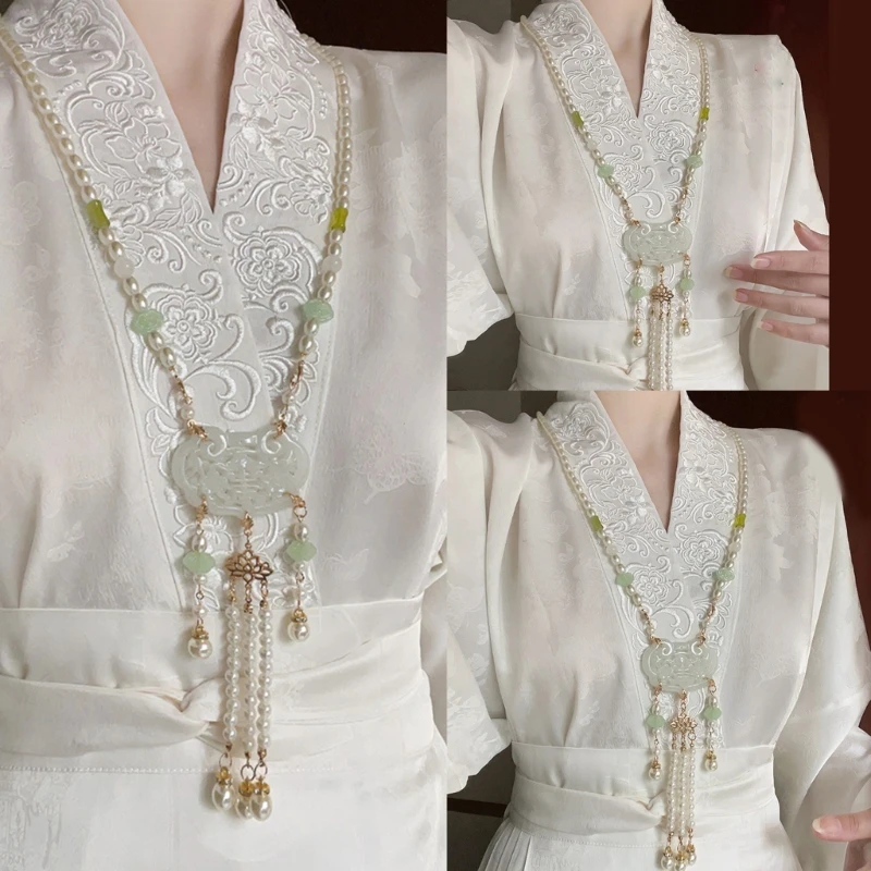 

Elegant Fringed Chain with Pearl Pendant Eye-Catching Skirt Chain Pendant Chinese Costume Cheongsam Charm Waist DropShipping