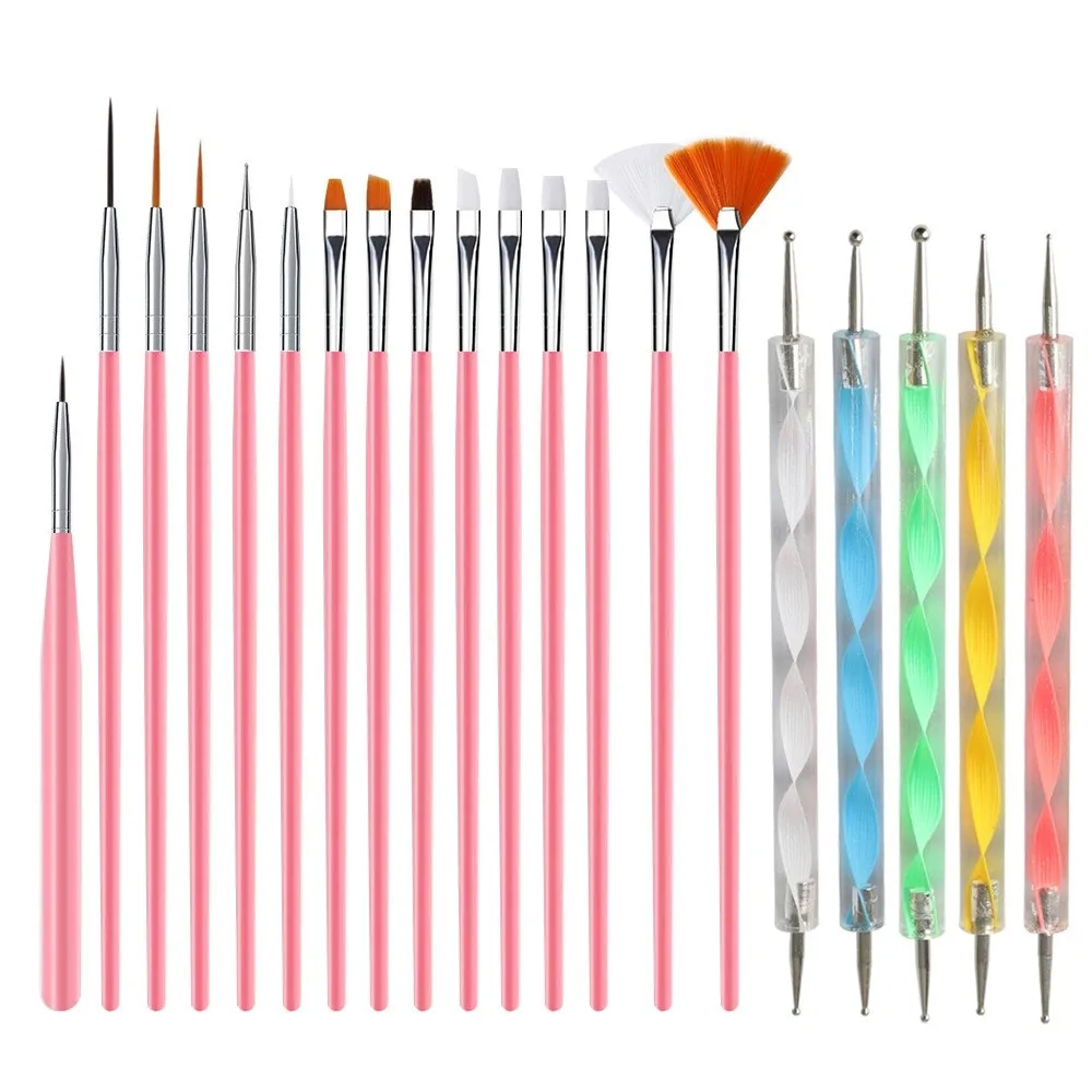 

15/20 шт., кисть для дизайна ногтей, набор кистей для рисования ногтей, набор кистей для рисования, ручка-лайнер, акриловый УФ-гель-лак, маникюрные инструменты
