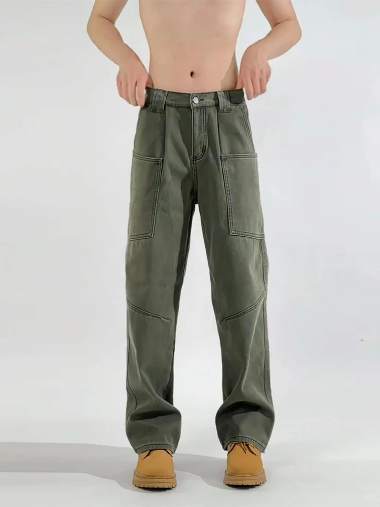 

Мужские джинсы прямого кроя в стиле милитари, осенне-зимние, в американском ретро-стиле, для работы и повседневной носки, различные модели