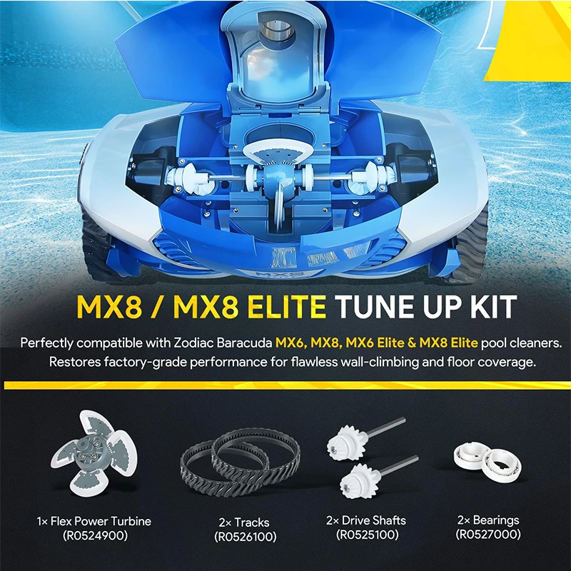MX8 / MX8 Elite Tune Up Kit, Replacement Parts for Zodiac Baracuda Pool Suction Cleaner Vacuum MX8 MX6 MX8EL MX6EL Rebuild Kit
