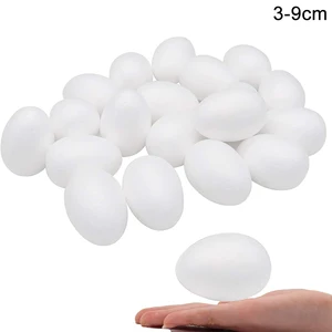 20pcs Eggadores de espuma blanca Pascua Pintura de bricolaje Falso Falso de espuma de poliestireno Suministro de decoración del hogar Suministros para niños Regalos de juguete 8 mejores huevos falsos de ventas - №7