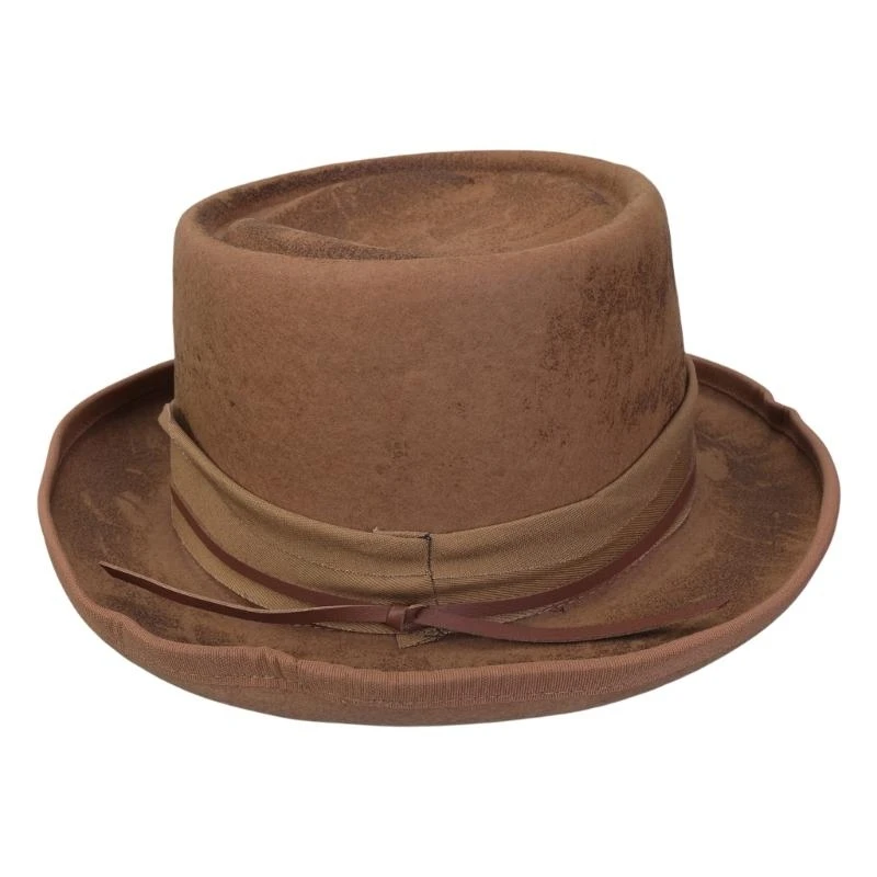 

Q39C Distress Cowboy Hats Adult Stage Performances Hat Wool Hat for Music Festivals