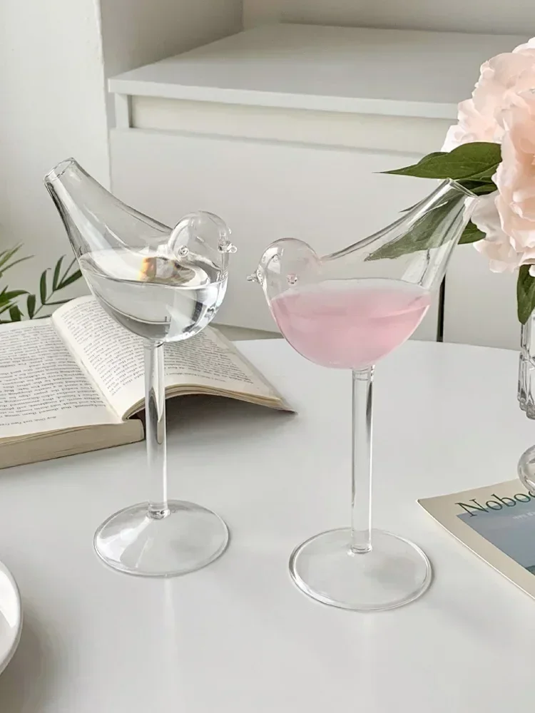 ins Style Boutique creative high appearance level bird cup  tall glass juice drink Sparkling water cocktail Gift birthday gift