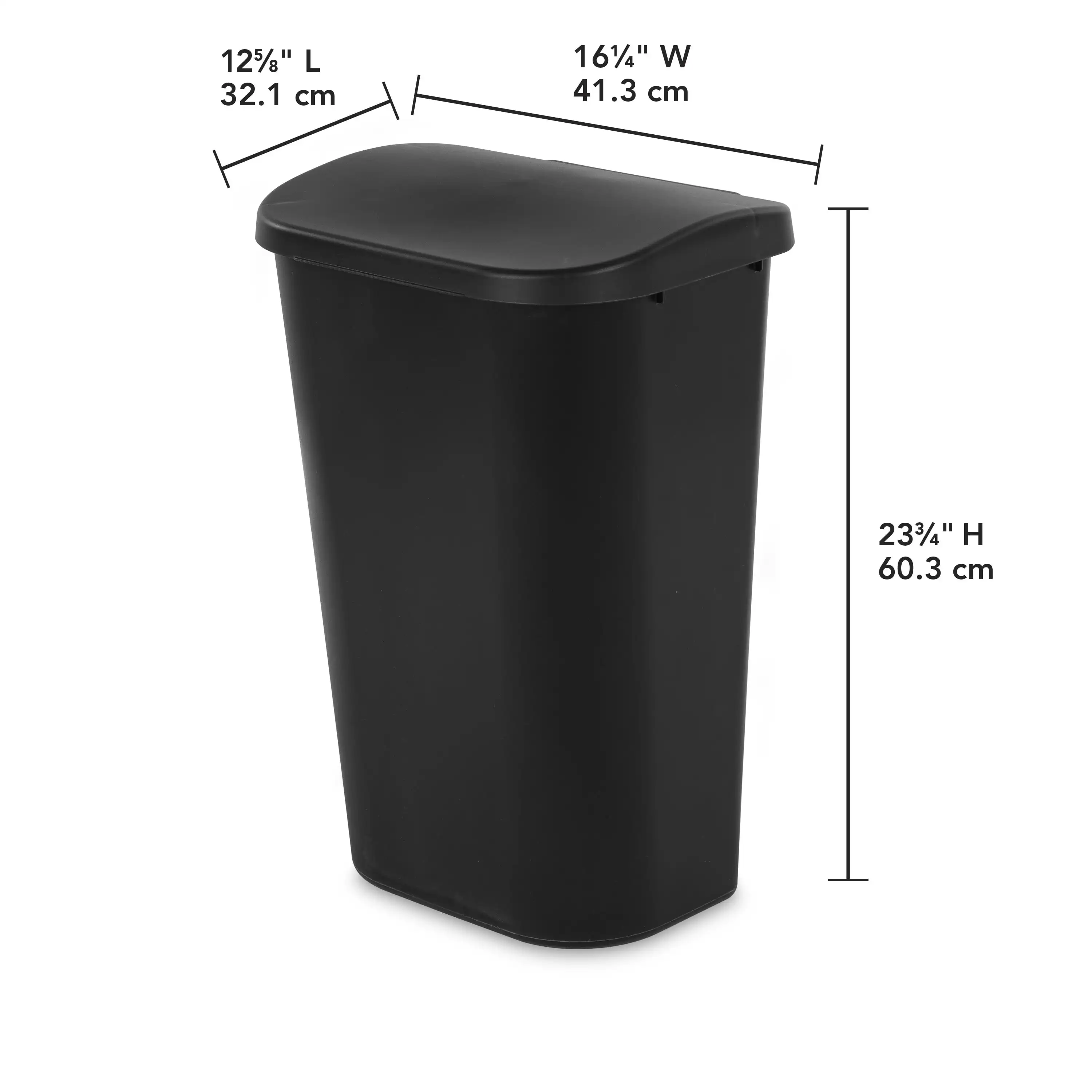 11.3 galonl Lift Top, Black Well-designed garbage cans perfect for RVS, dorms, kitchens,Narrow Spaces in other compact locations