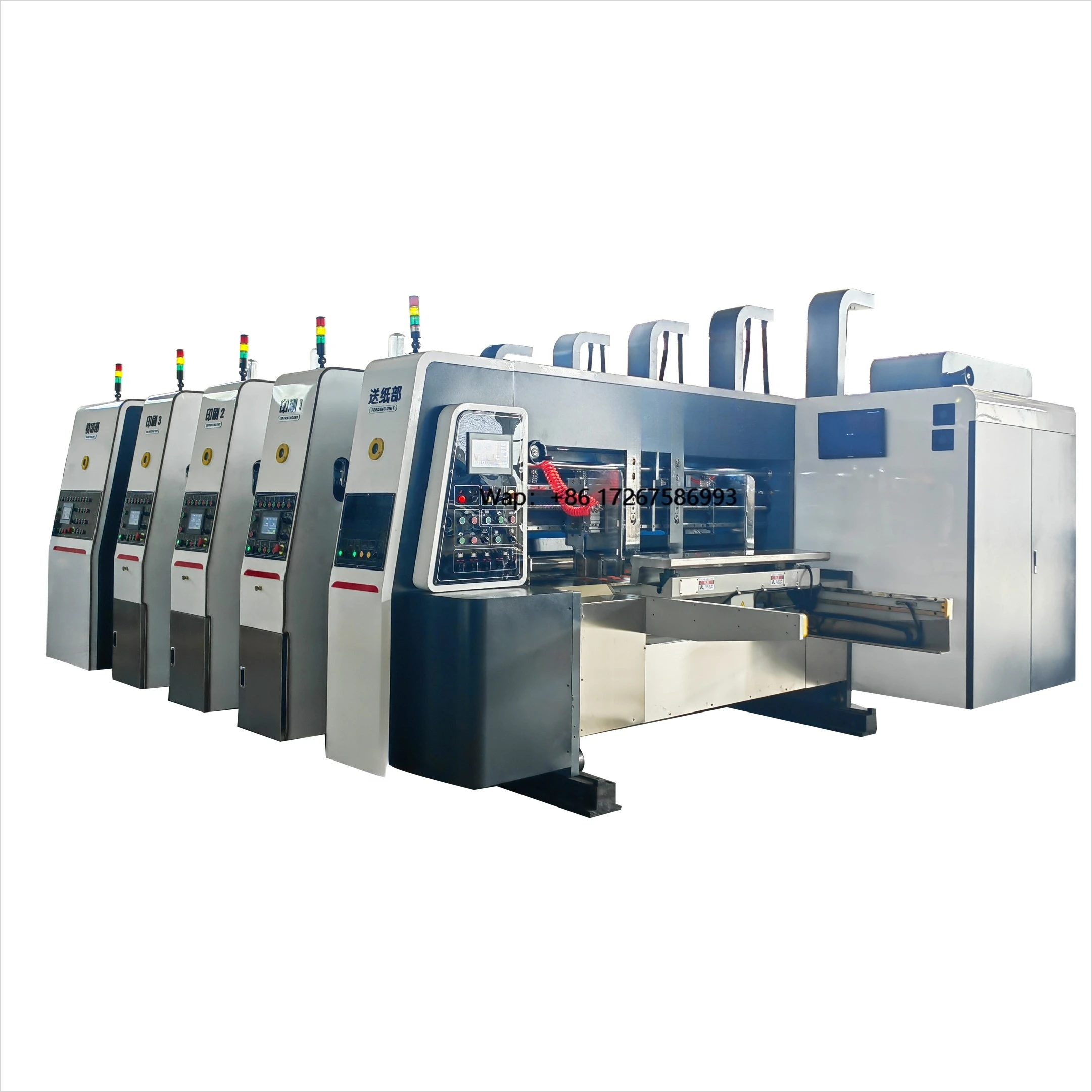 Automatic 4-Color Flexographic Flatbed Printer Multicolor Stack Structure New Condition Paper Flexo Electric Printing Carton
