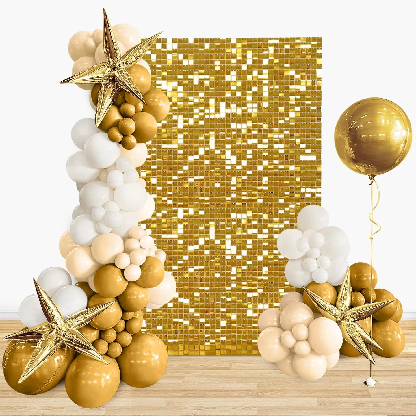 لامع جدار خلفية لوحات الترتر الذهب الديكور لامع لوحات (12 حزمة) صور الخلفيات لعيد ميلاد عيد الحب الذكرى #3