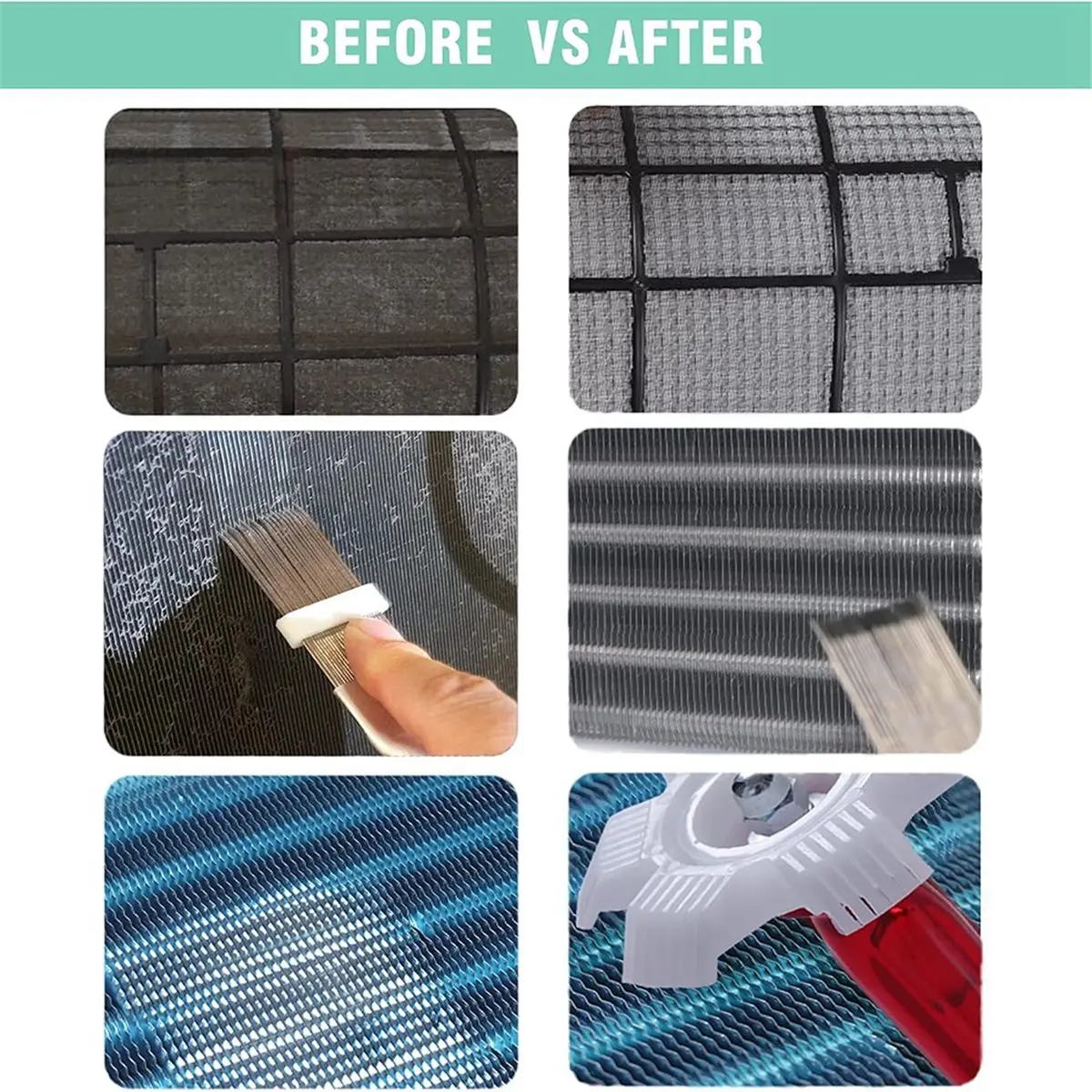 Air Conditioner Fin Comb Cleaner Kit AC Coil Cleaning BrushFin AC Evaporator Comb Radiator Repair Clean Tool