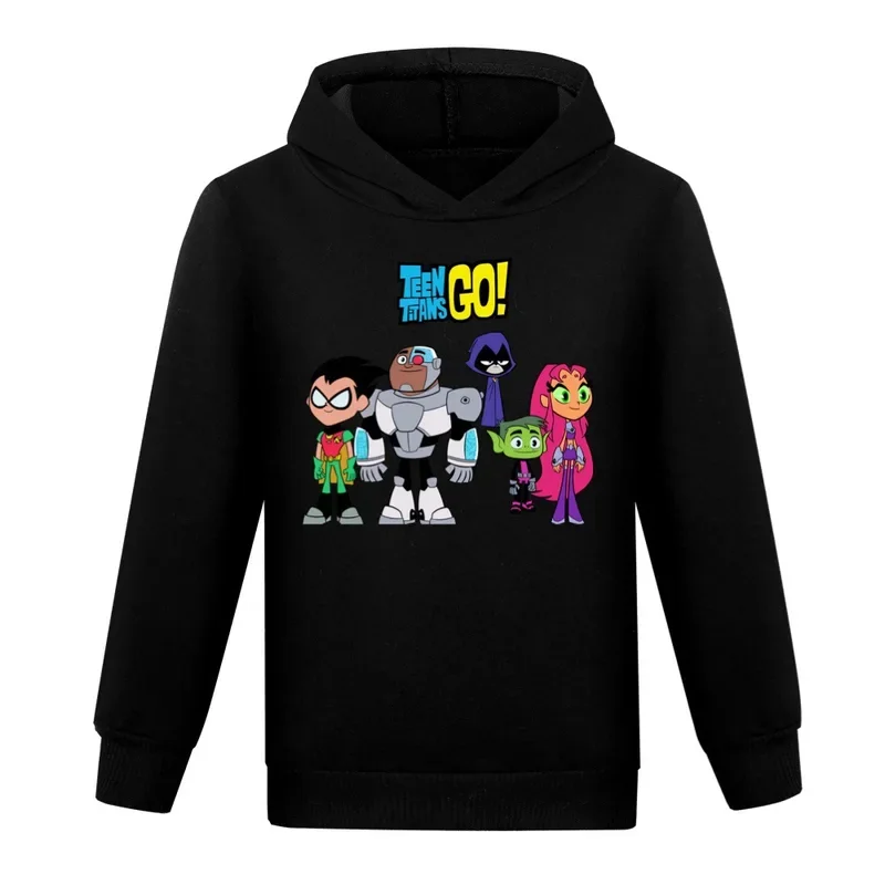 Sudadera con capucha de Teen Titans Go para niños, ropa Unisex para niños, sudaderas con capucha, abrigos de moda para niñas, jersey, suéteres para niños 2024
