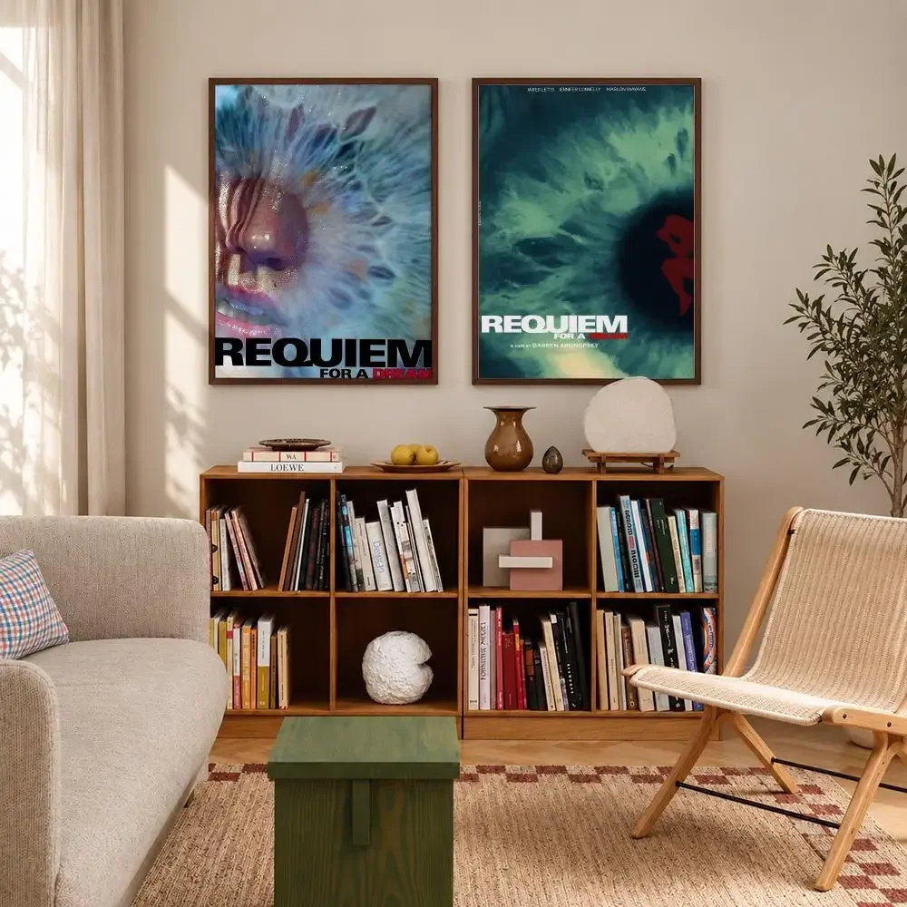 Psychological Drama Movie Requiem for a Dream Poster Self‑Adhesive Waterproof Poster Sticker Wall Art Home Decor