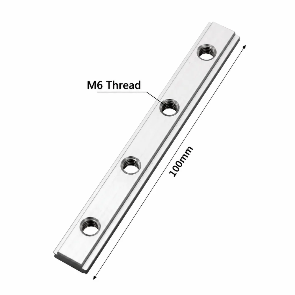 Aluminum Alloy Miter Track Jig M6 Double Groove 19 T-Slot Slider Track Slot Slider Rail Fixture Slot Woodworking Tool