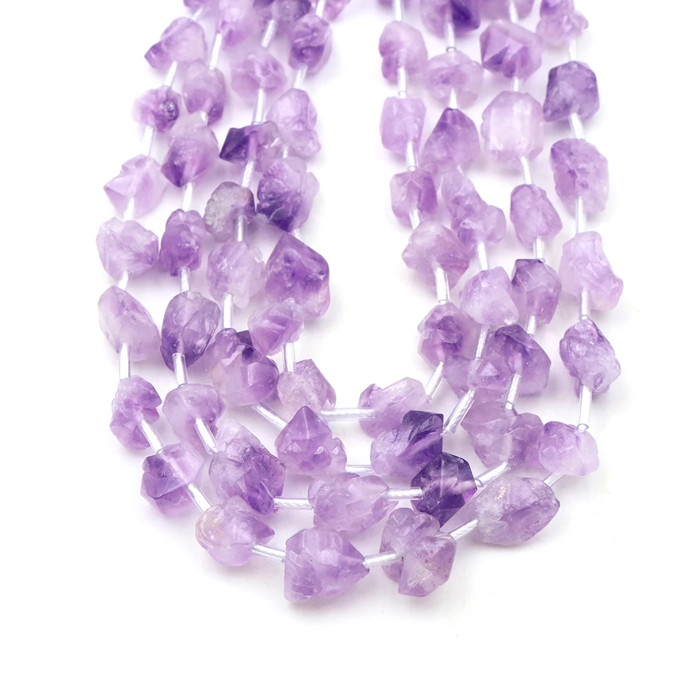 

Natural Irregular Amethyst Cluster Bead Raw Stone Rough Mineral Crystal Bead For Jewelry Making Necklace Bracelet Accessory Gift