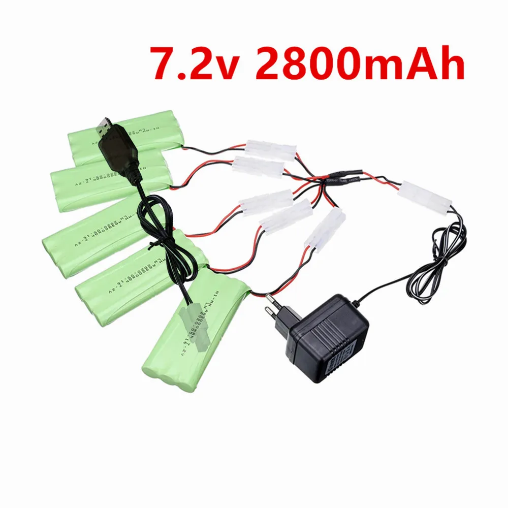 ( Tamiya Plug ) 2800mah 7.2V Battery For Rc toys Car RC Tanks RC Truck RC Robots Gun Battery NiMH AA 7.2v 2400mah Batteries Pack